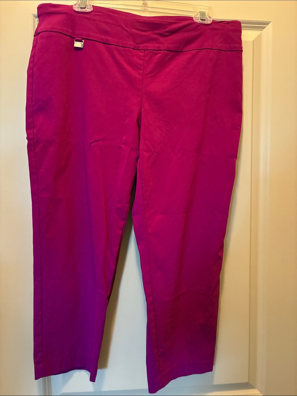 Alfani Magenta Stretch Pull-On Pants